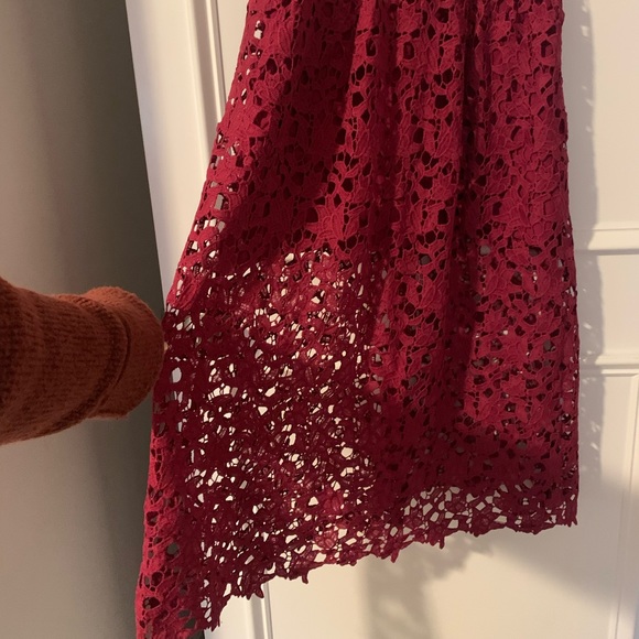 Astr Lace A Line Midi Dress Berry Red - Picture 6 of 10